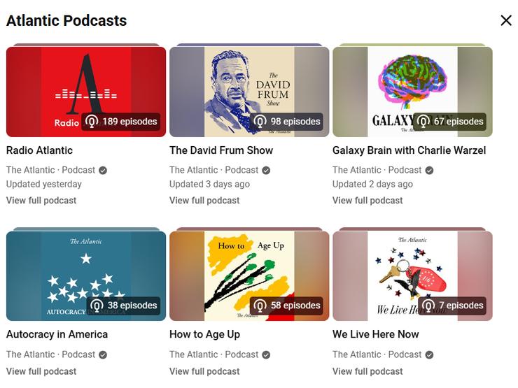 Screenshot of The Atlantic’s YouTube page