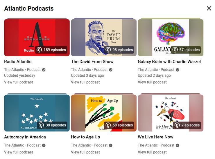 Screenshot of The Atlantic’s YouTube page