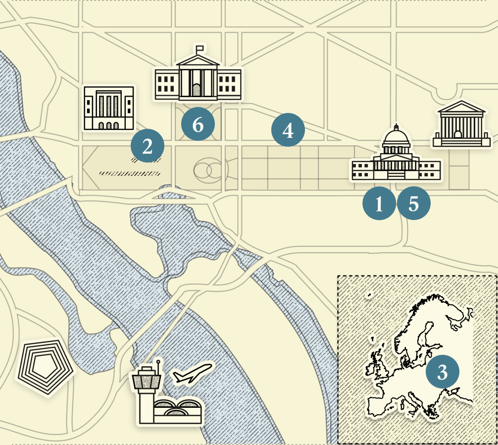 A numbered map of DC.