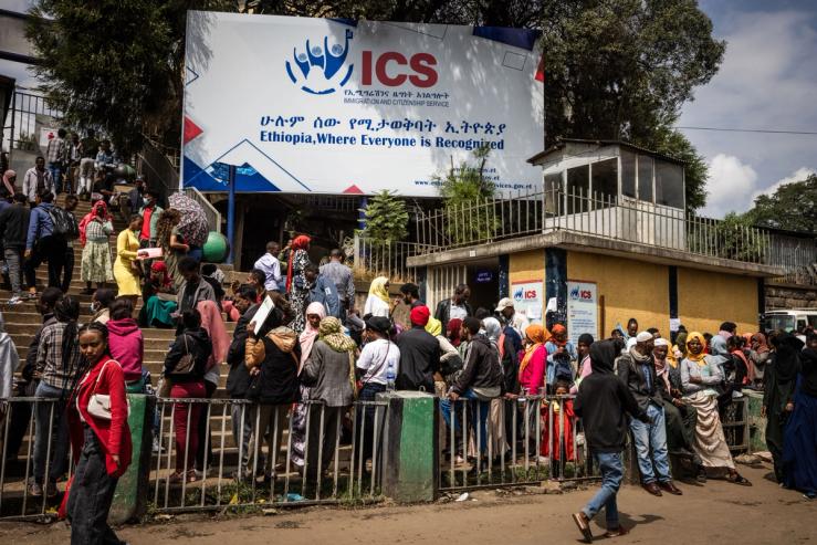 People queue for passports at Ethiopia’s Immigration and Citizenship Service.