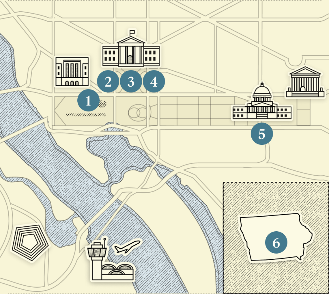 A numbered map of DC.
