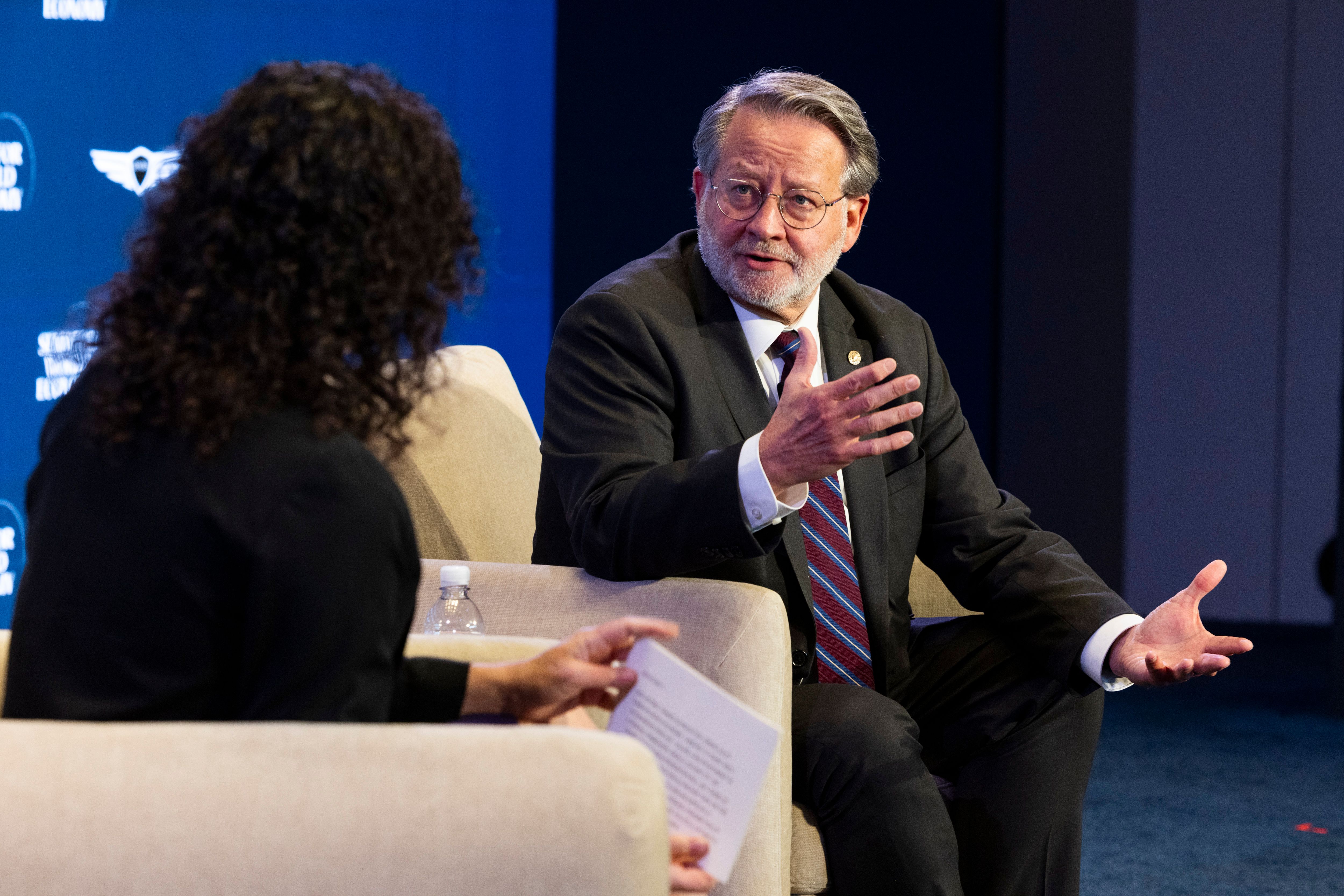 Senator Gary Peters at Semafor World Economy 2026.