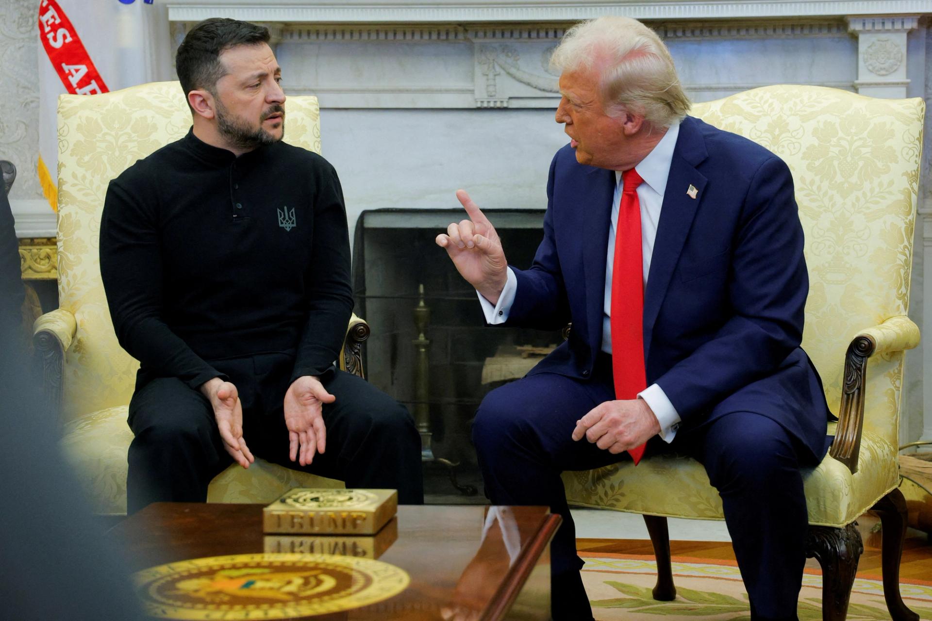 U.S. President Donald Trump meets with Ukrainian President Volodymyr Zelenskiy at the White House in Washington, D.C