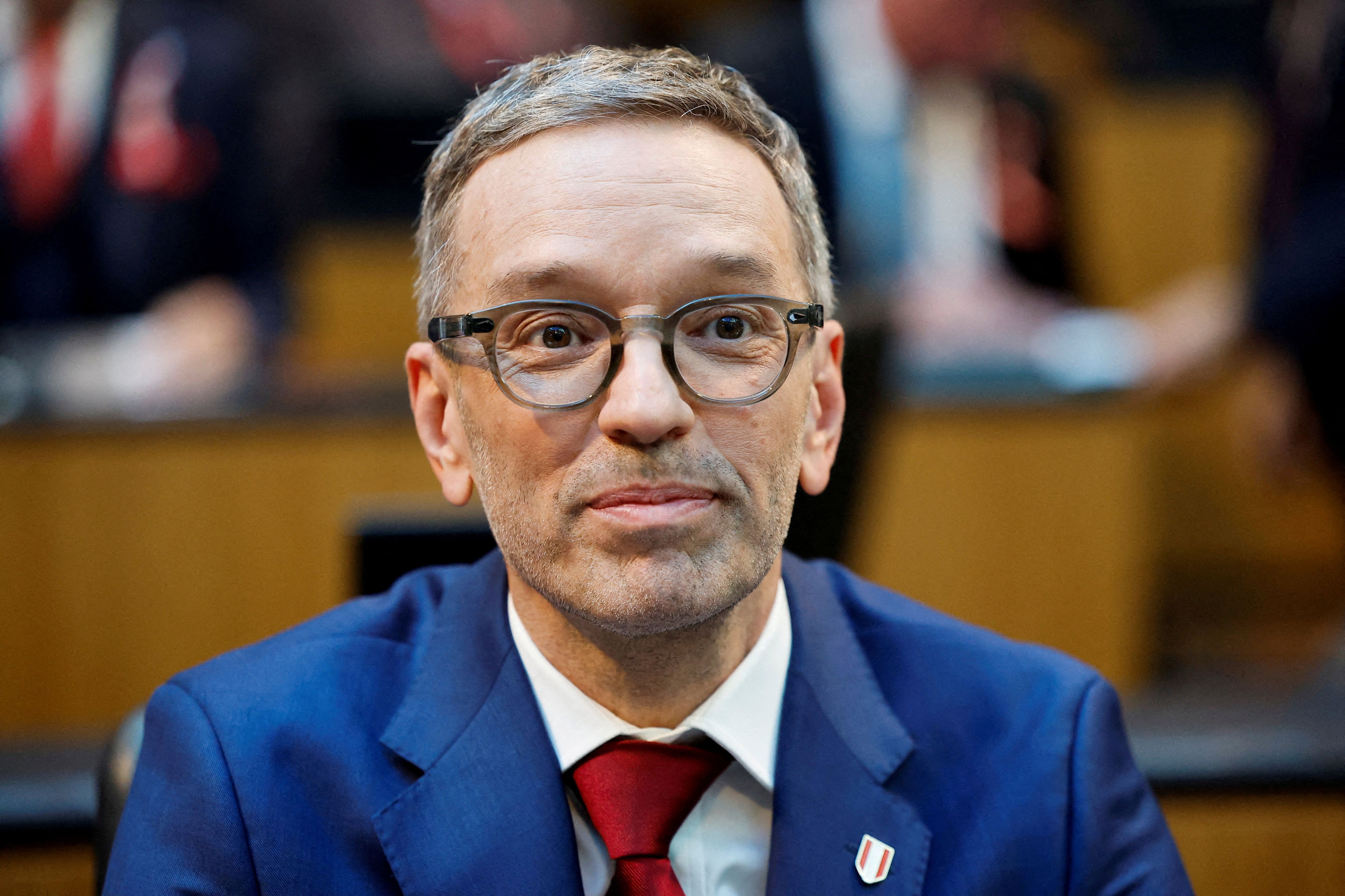  Head of Freedom Party (FPOe) Herbert Kickl waits for the start of the constitutional session of the Parliament in Vienna, Austria, October 24, 2024.