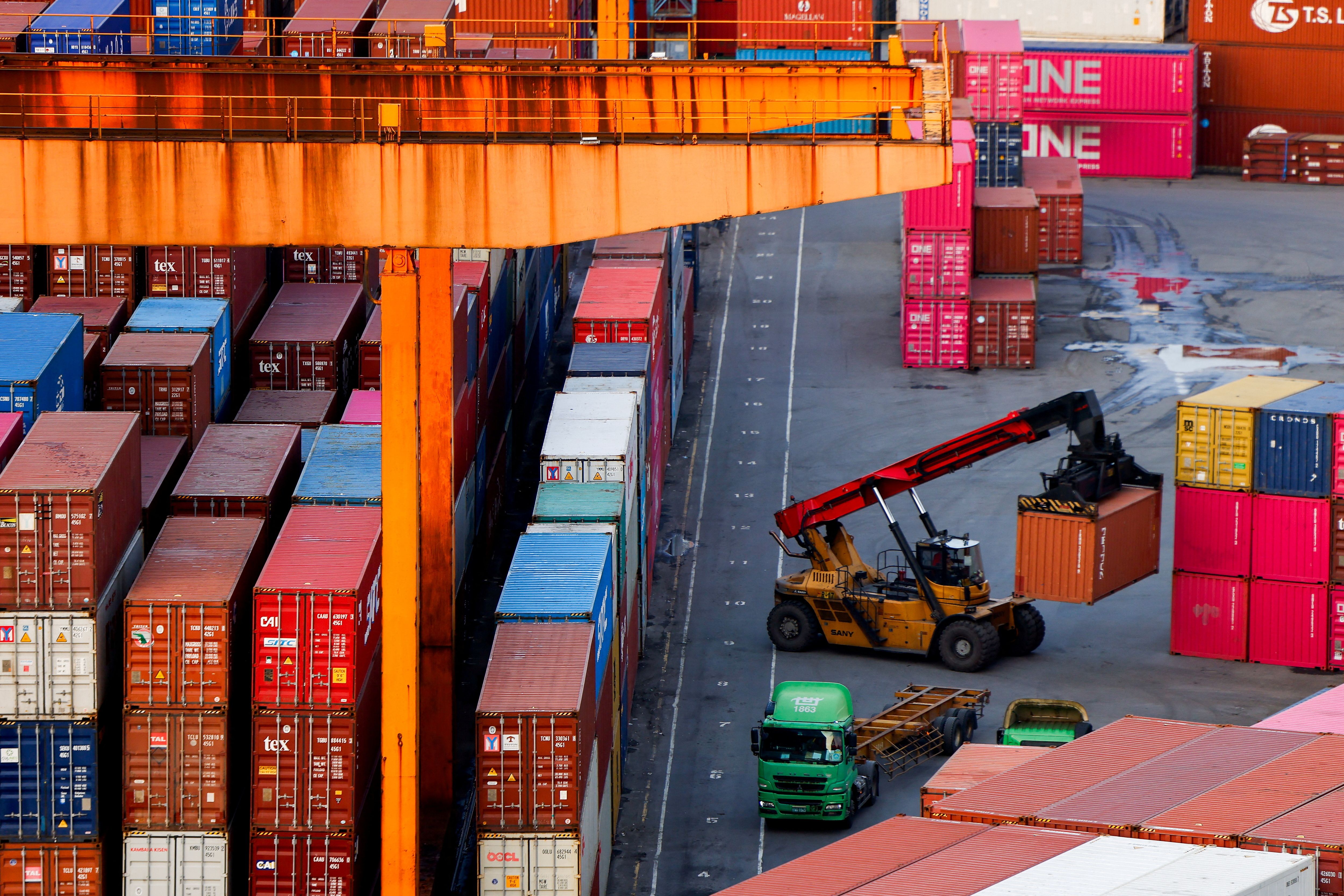 Containers are seen at the Port of Keelung, Taiwan April 3, 2025