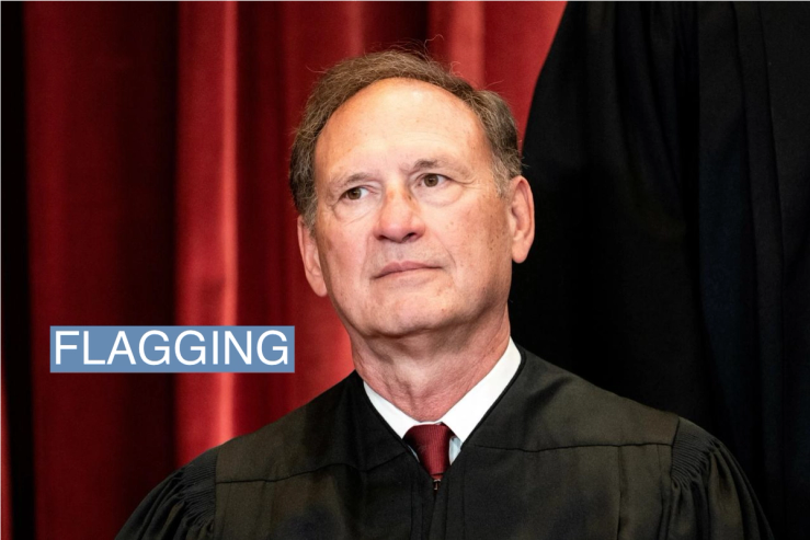 Associate Justice Samuel Alito poses during a group photo of the Justices at the Supreme Court in Washington, D.C., on April 23, 2021.