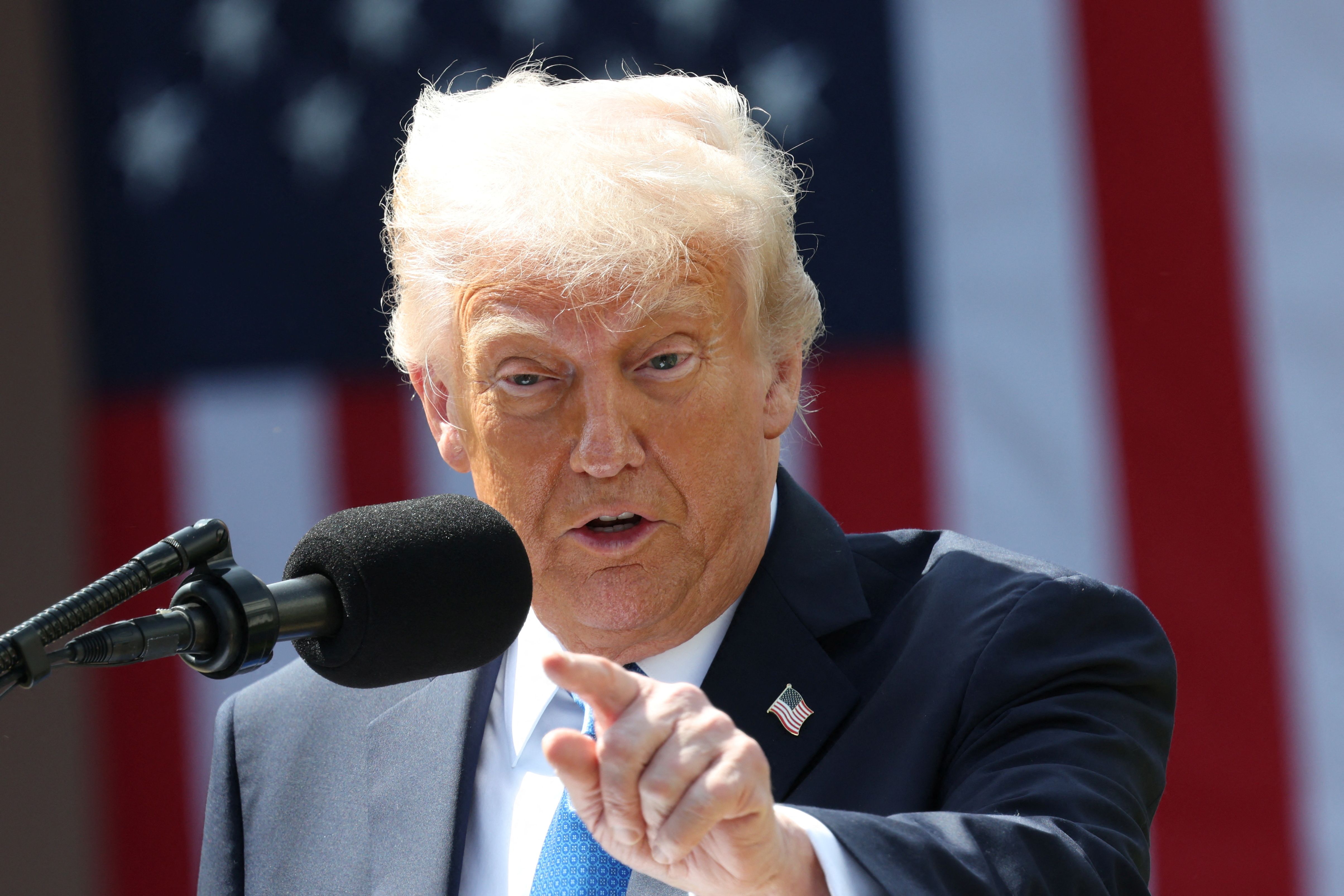 US President Donald Trump speaks as he holds a signing ceremony for the Take it Down Act.