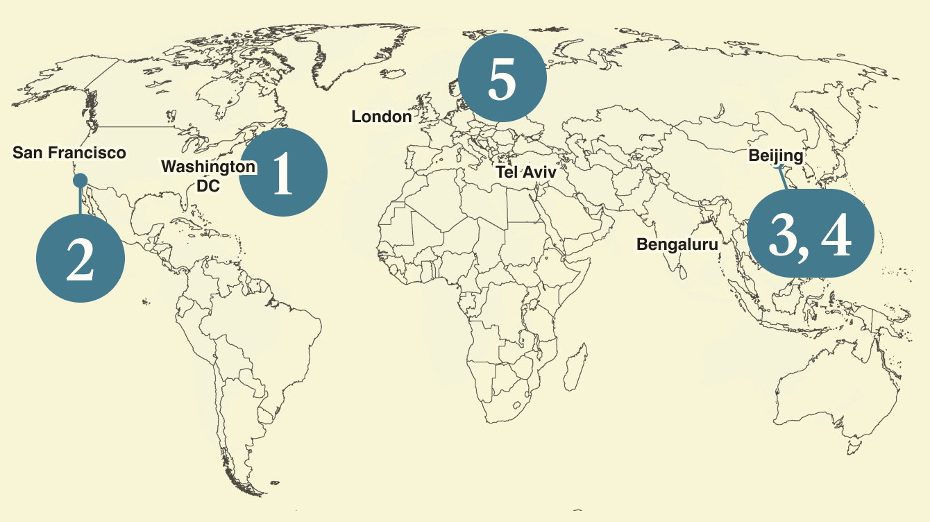 A map of the world.