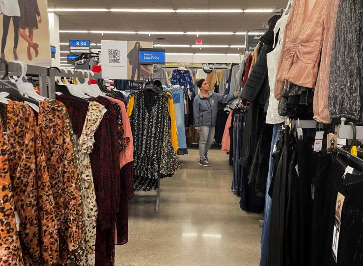 A shopper browses for clothing at a Walmart store in Flagstaff, Arizona.