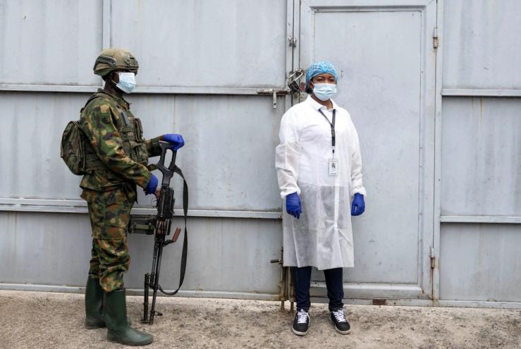 Health workers in the DRC.