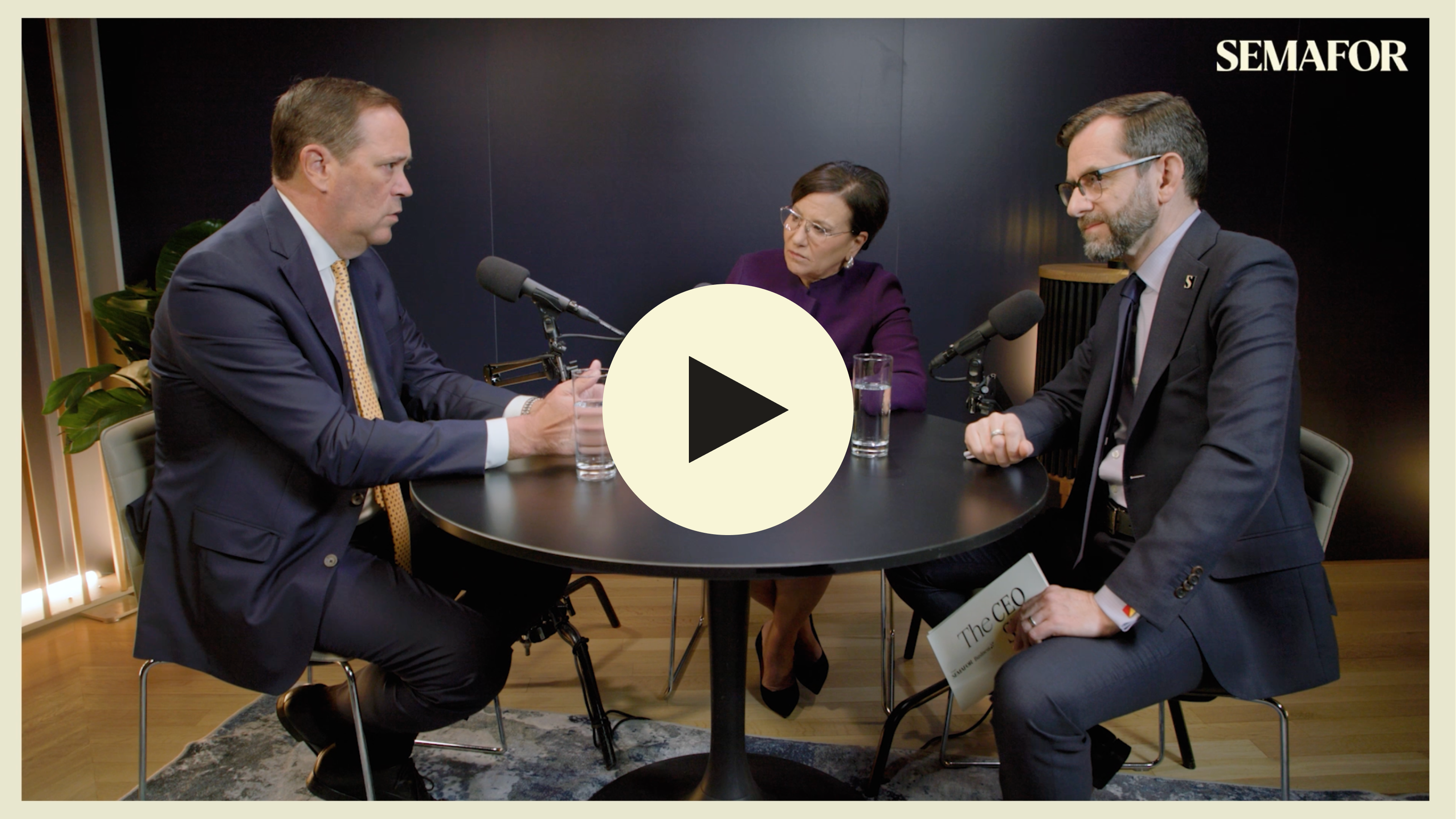 A screenshot from Semafor’s podcast with Chuck Robbins