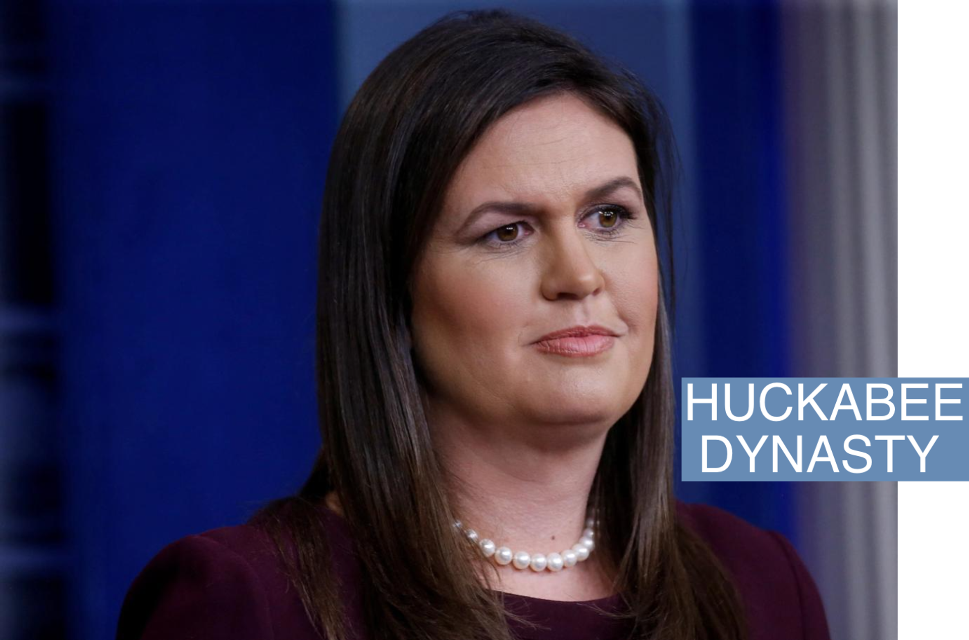 FILE PHOTO: Republican candidate for Governor of Arkansas, running in the 2022 U.S. midterm elections, Sarah Huckabee Sanders, former White House Press Secretary, answers reporters questions about Judge Brett Kavanaugh's Supreme Court nomination during a news conference in the White House briefing room in Washington, U.S., October 3, 2018. 