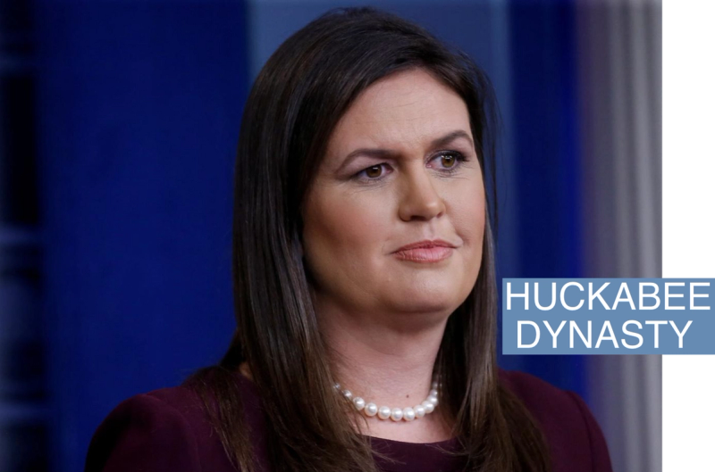 FILE PHOTO: Republican candidate for Governor of Arkansas, running in the 2022 U.S. midterm elections, Sarah Huckabee Sanders, former White House Press Secretary, answers reporters questions about Judge Brett Kavanaugh's Supreme Court nomination during a news conference in the White House briefing room in Washington, U.S., October 3, 2018. 