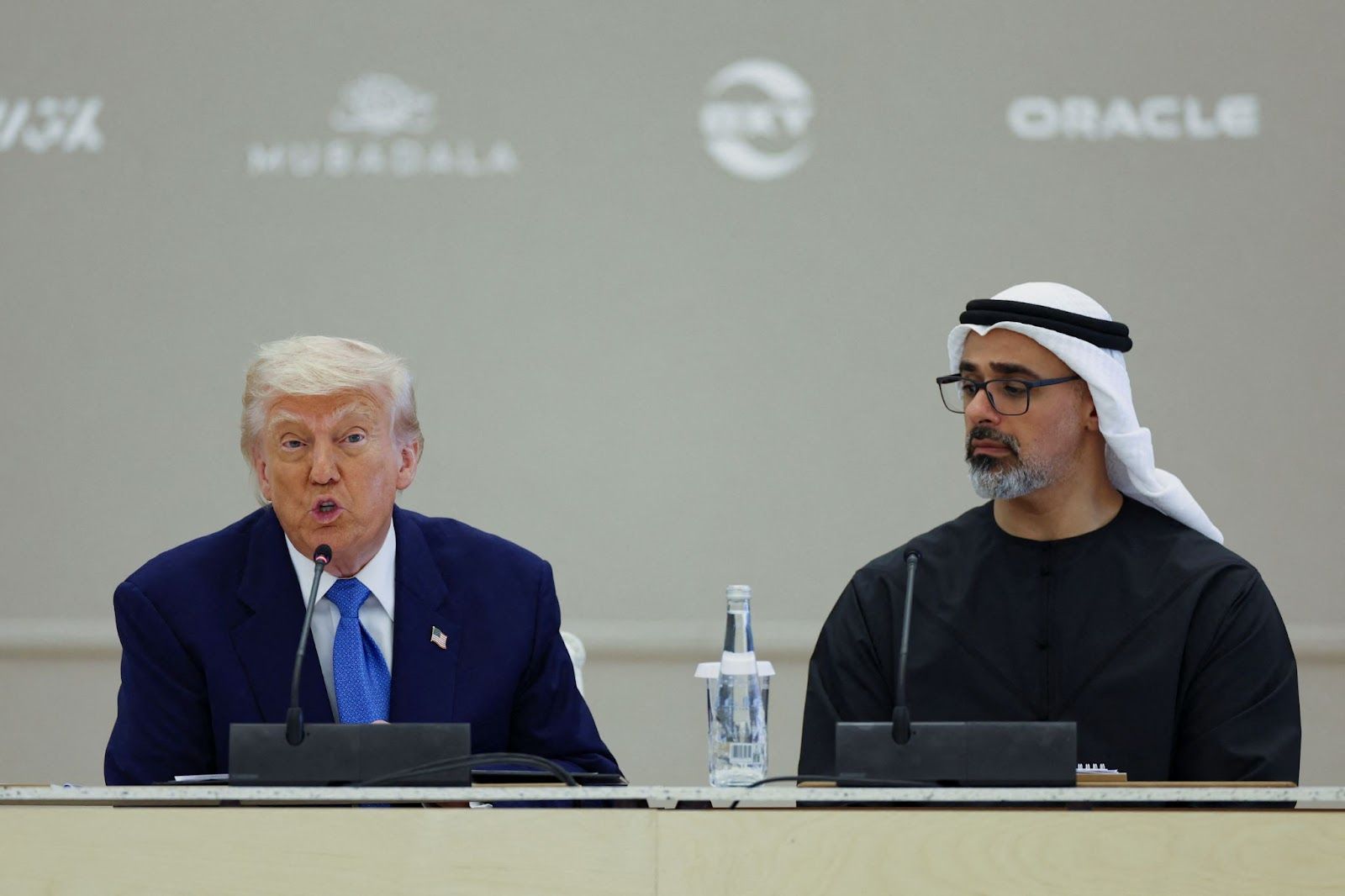 US President Donald Trump and Crown Prince of Abu Dhabi Sheikh Khaled bin Mohamed bin Zayed Al Nahyan.