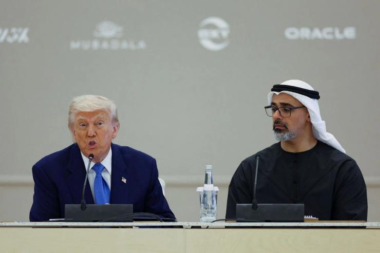 US President Donald Trump and Crown Prince of Abu Dhabi Sheikh Khaled bin Mohamed bin Zayed Al Nahyan.