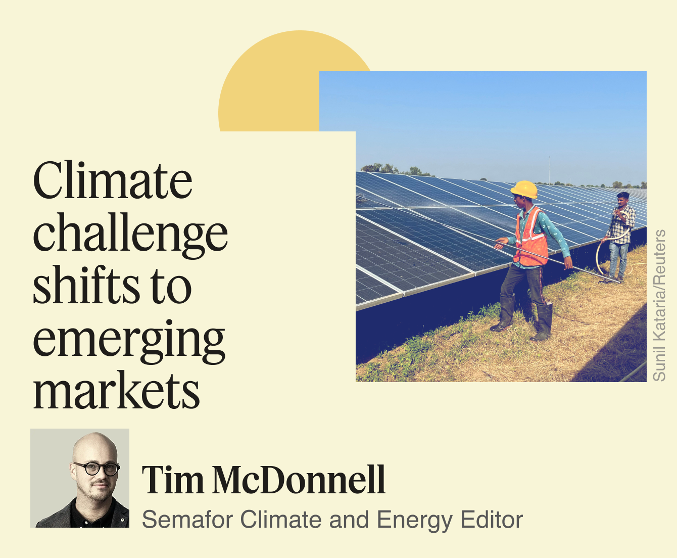 A graphic saying “Climate challenge shifts to emerging markets.”