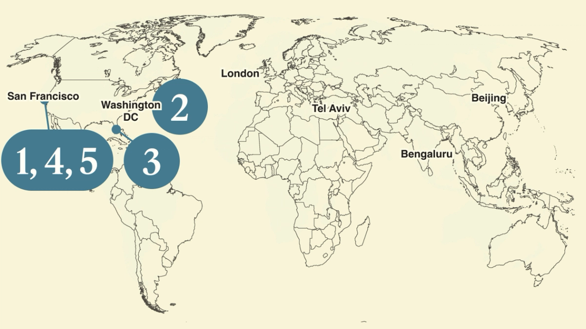 A map of the world.