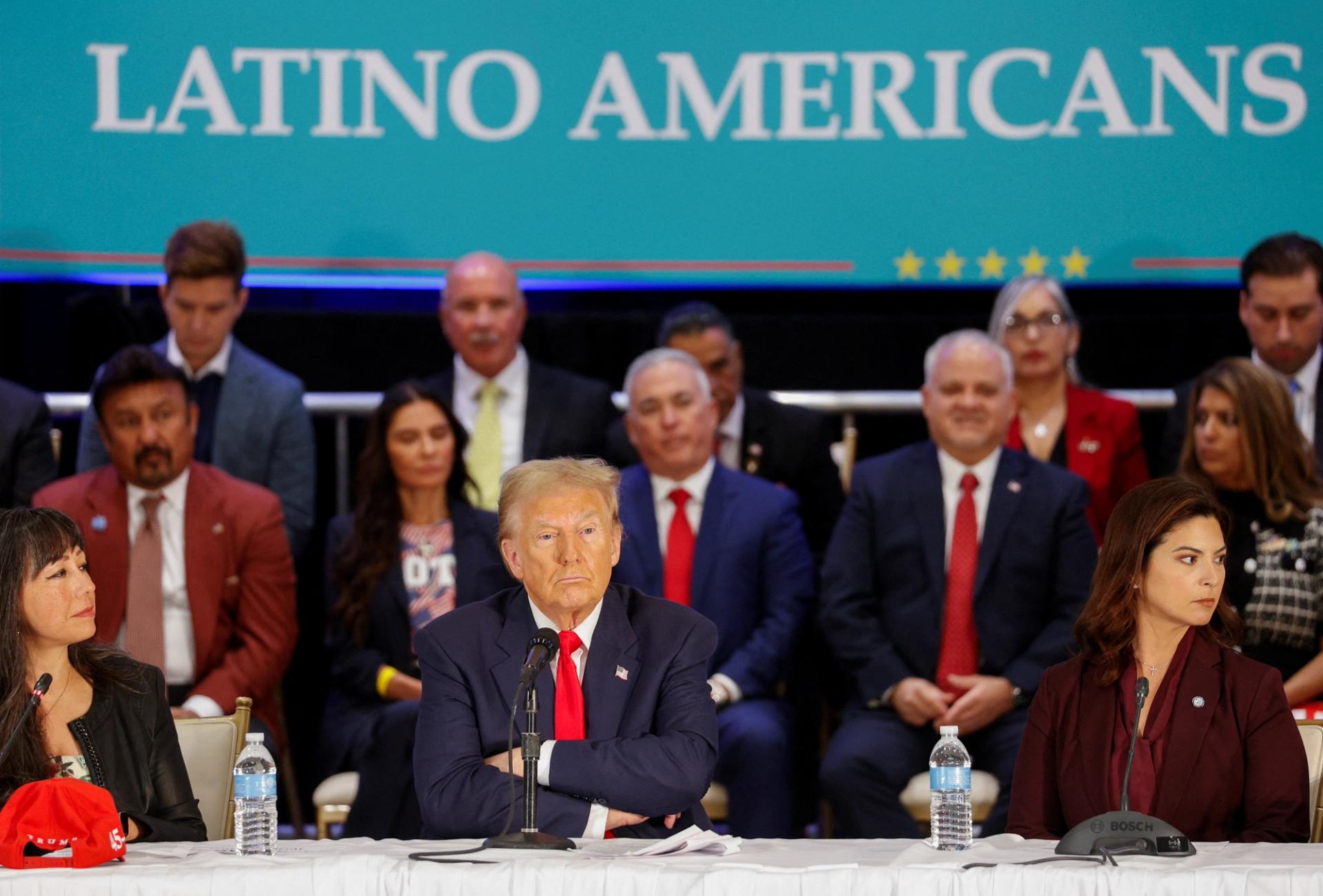 Donald Trump attends a Latino American political forum.