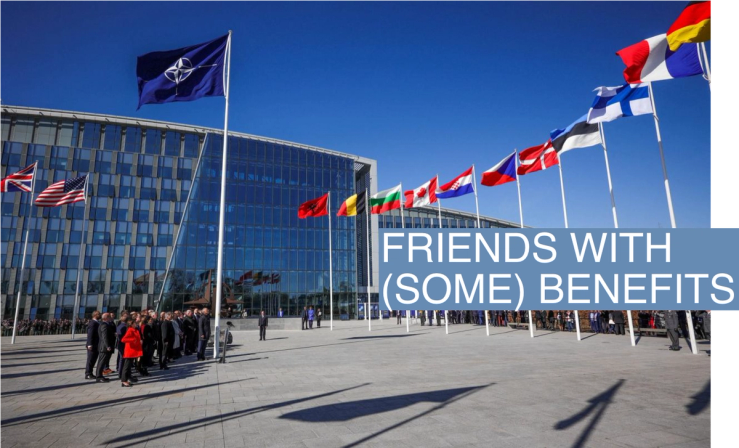 Officials attend a flag-raising ceremony for Finland’s accession during NATO foreign ministers’ meeting at NATO headquarters in Brussels, Belgium, 04 April 2023. Finland becomes the 31st member of the Alliance on 04 April. OLIVIER MATTHYS/Pool via REUTERS/File Photo