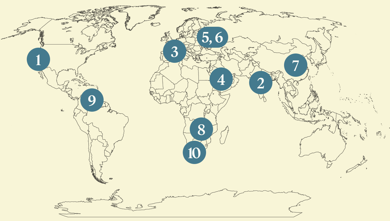World map.
