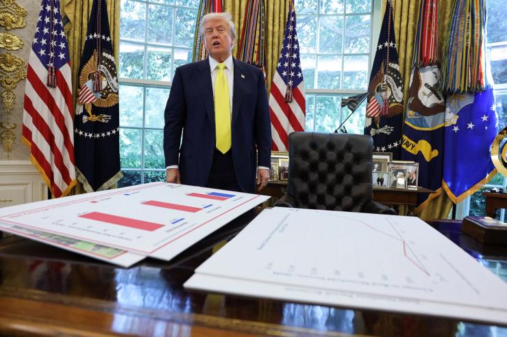 Donald Trump with charts