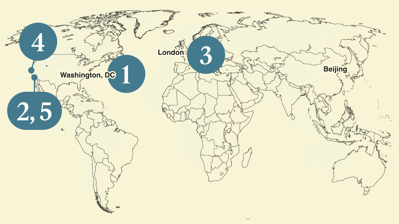 A map of the world.