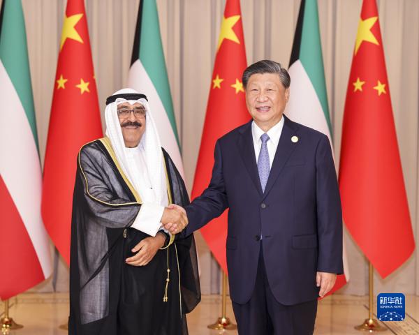President Xi Jinping and Kuwait’s Emir Sheikh Meshal Al-Ahmad Al-Jaber Al-Sabah in 2023.