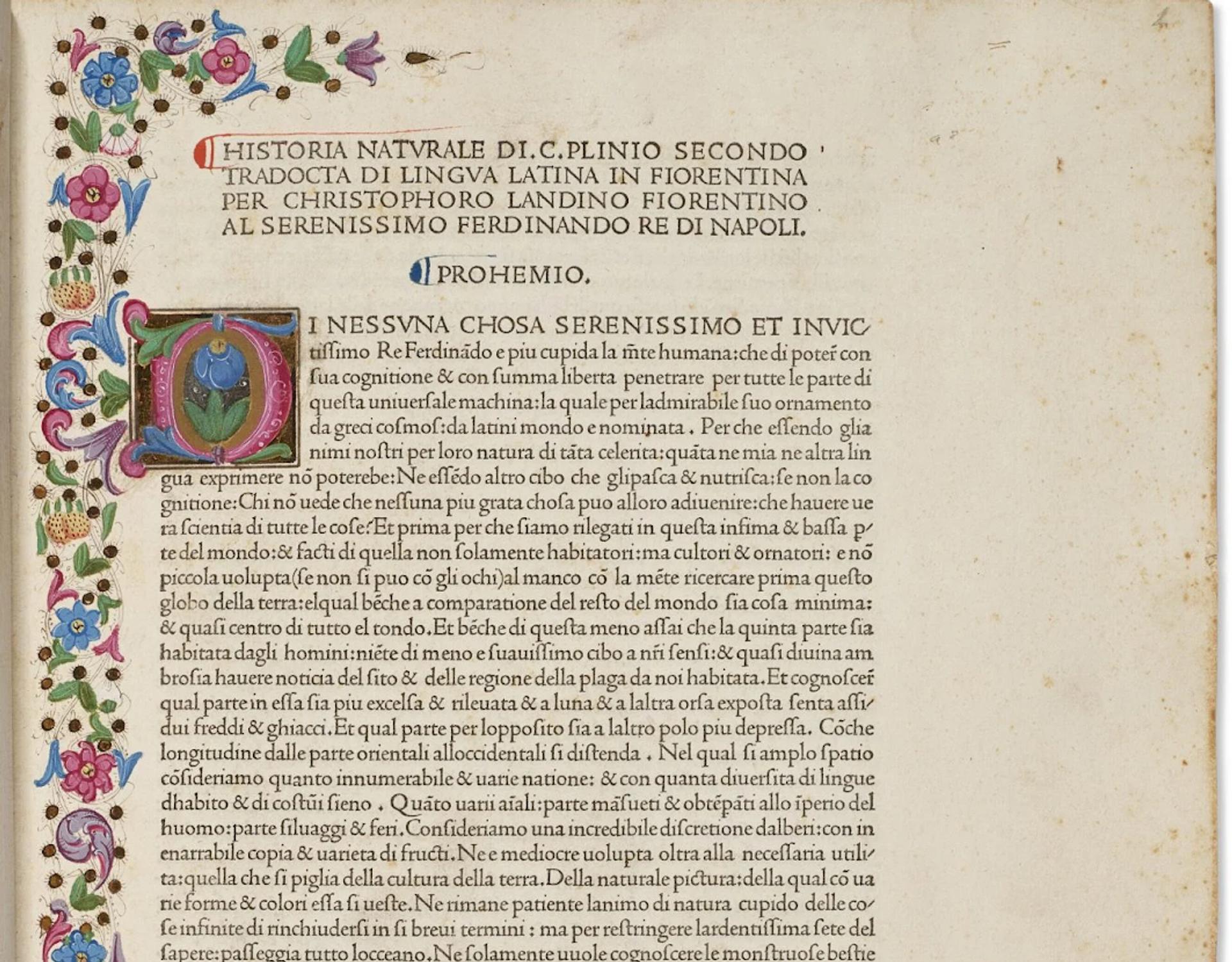 Page from Historia naturalis.