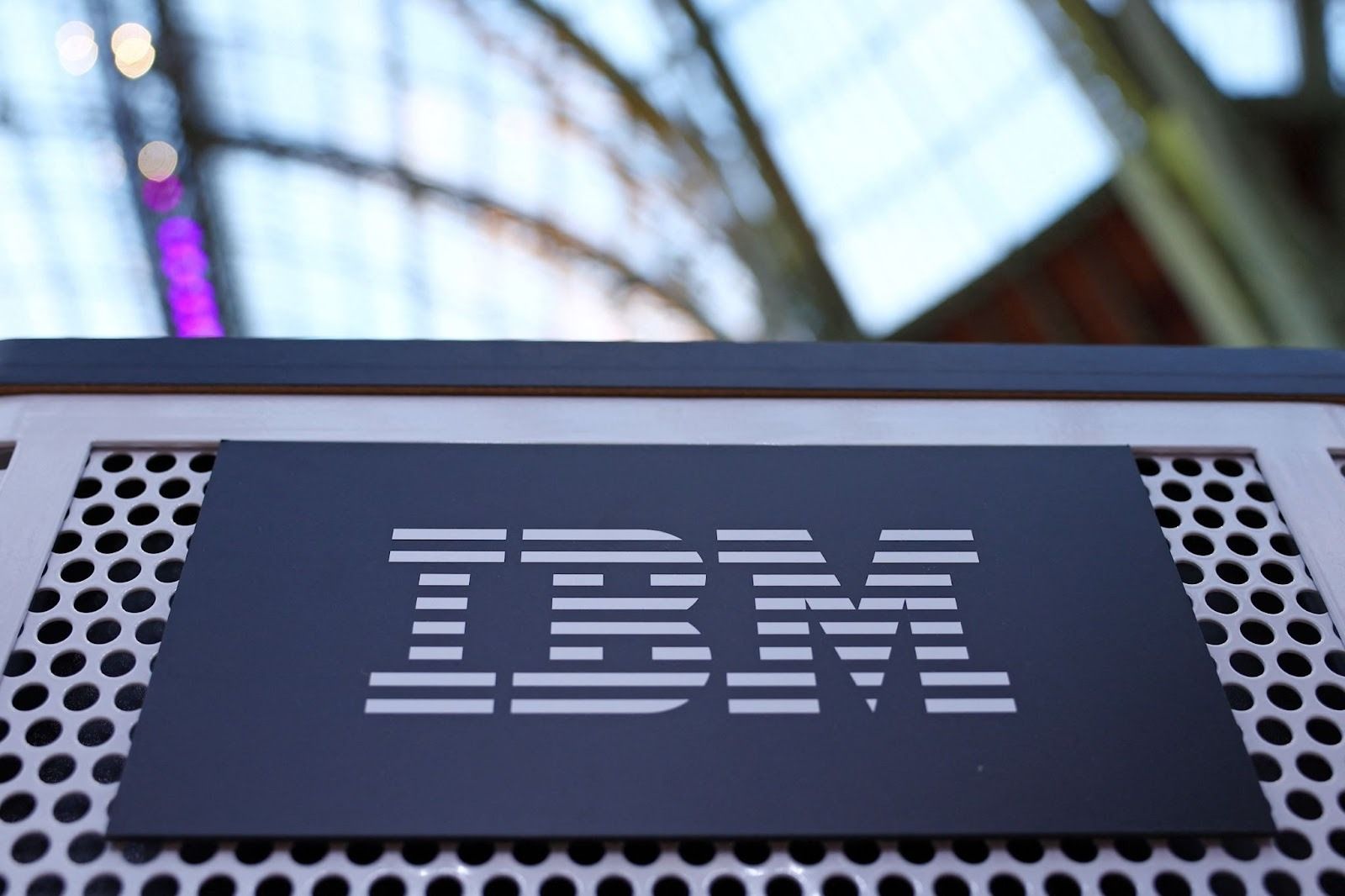 An IBM logo. 