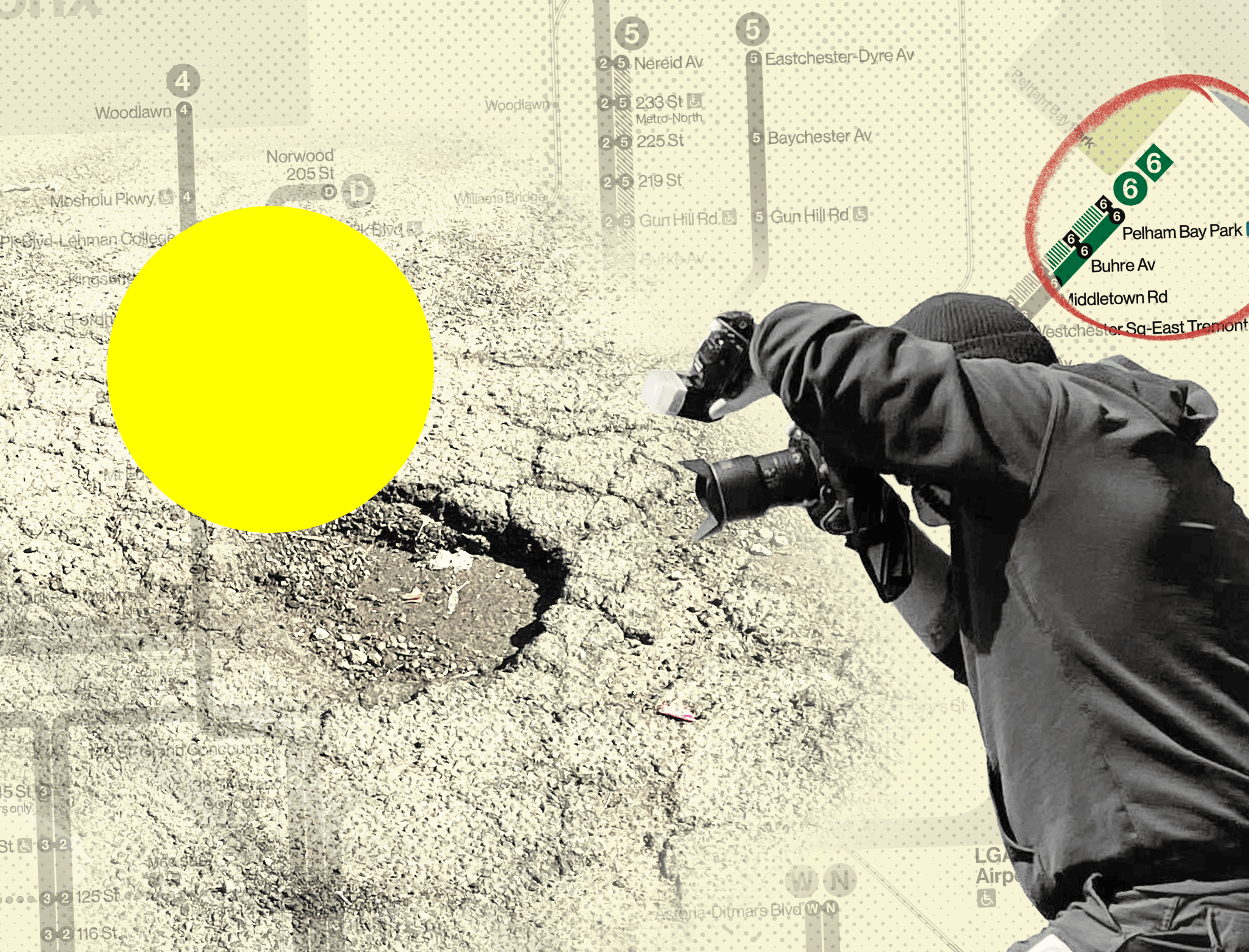 An illustration of a pothole