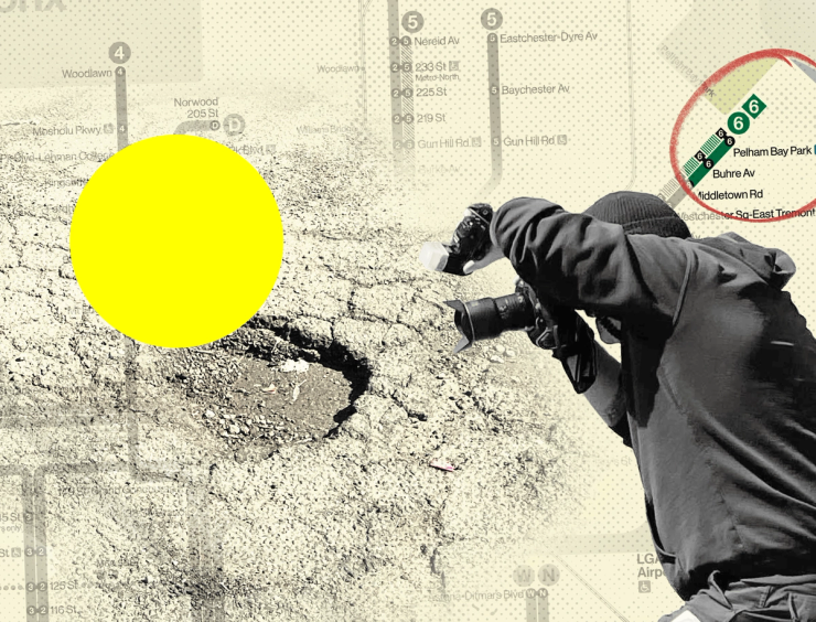 An illustration of a pothole