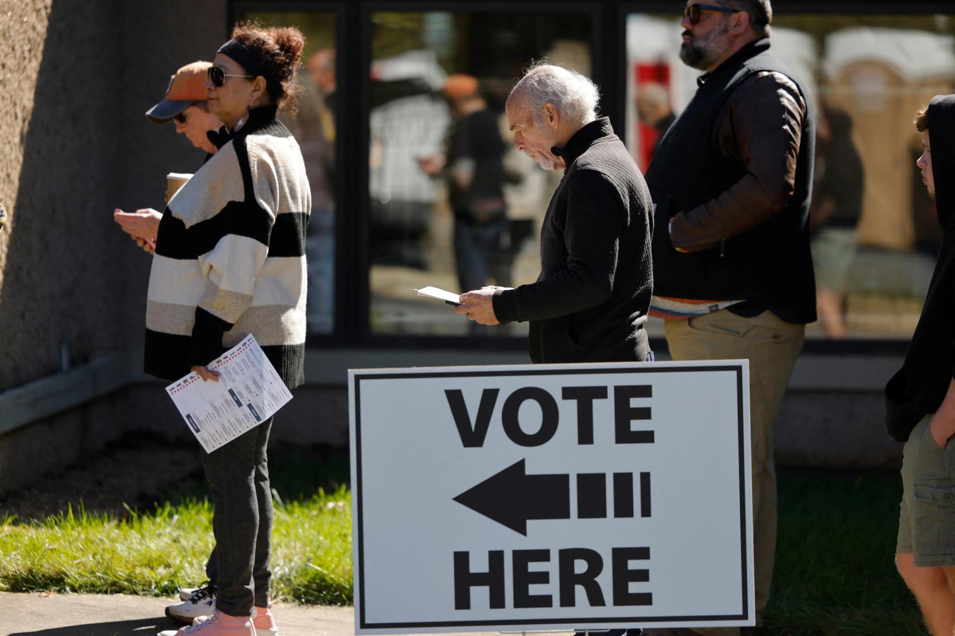 Voters line up to cast their ballot in North Carolina