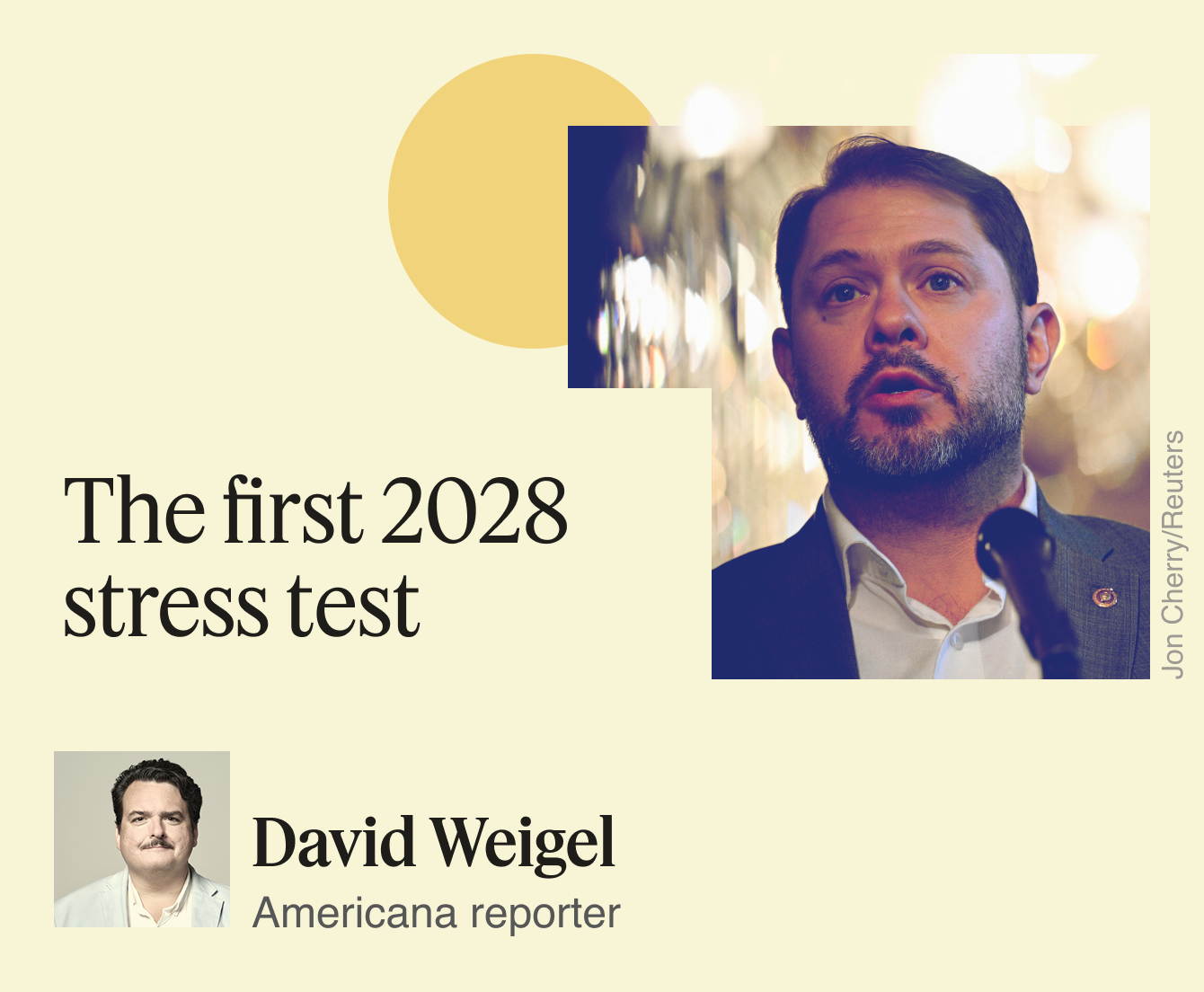 First Word graphic image with Sen. Ruben Gallego