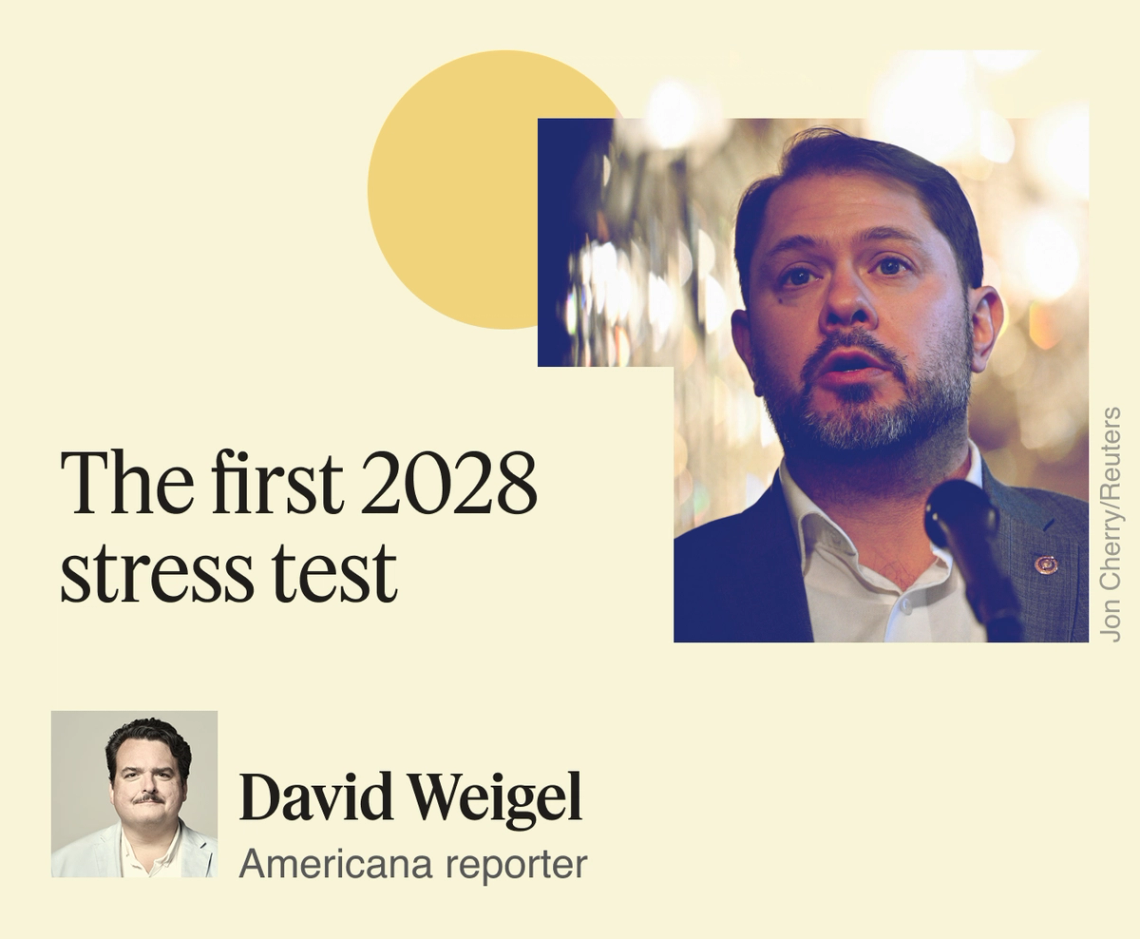 First Word graphic image with Sen. Ruben Gallego