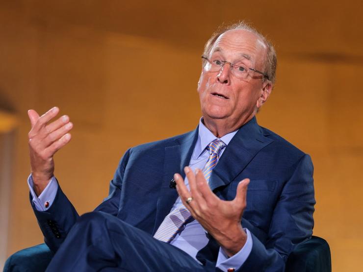 Chairman and CEO of BlackRock Larry Fink speaks during the 2026 Infrastructure Summit