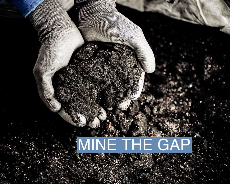 A handful of “black mass” from battery scrap at a Li-Cycle facility, from which valuable minerals can be recycled.