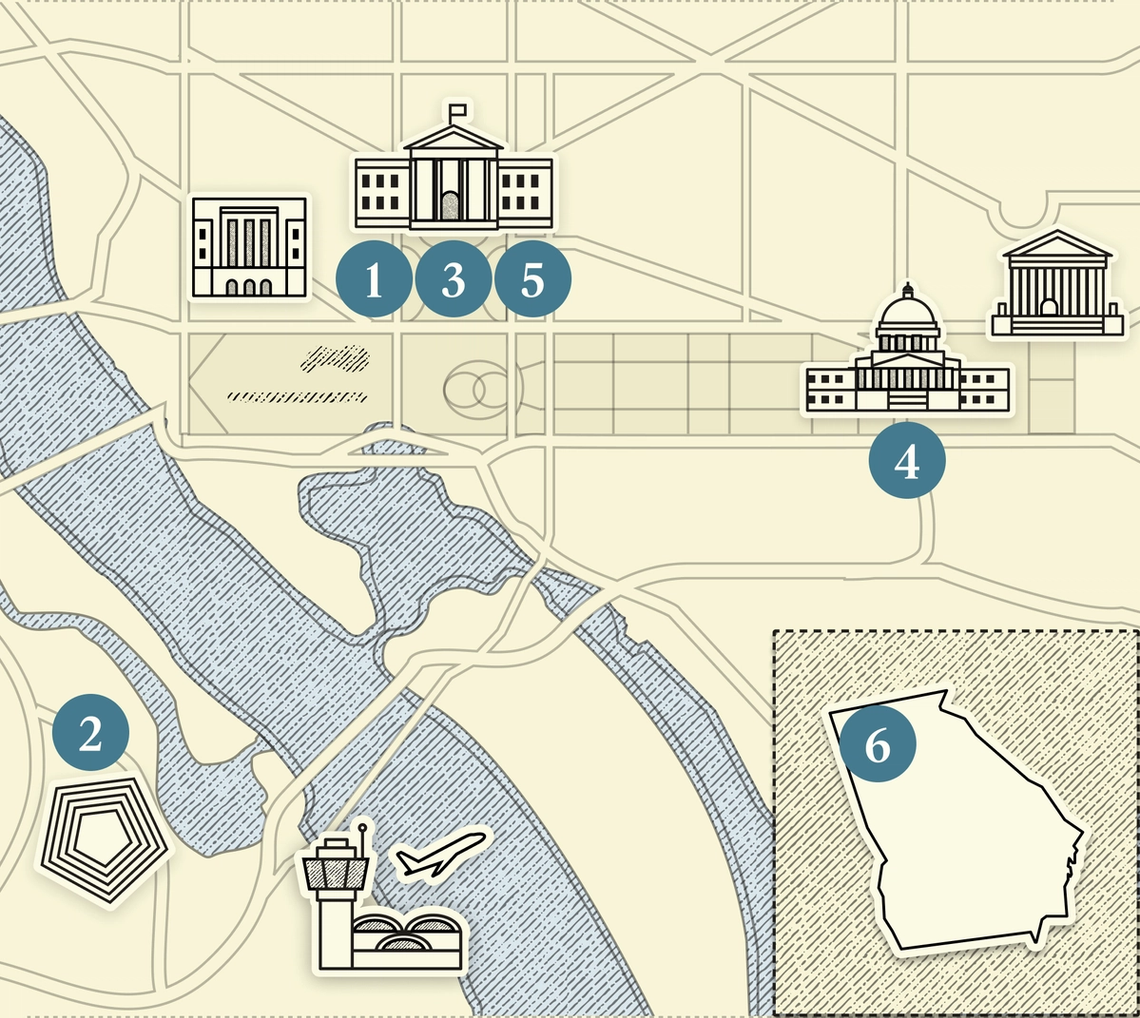 A numbered map of DC.
