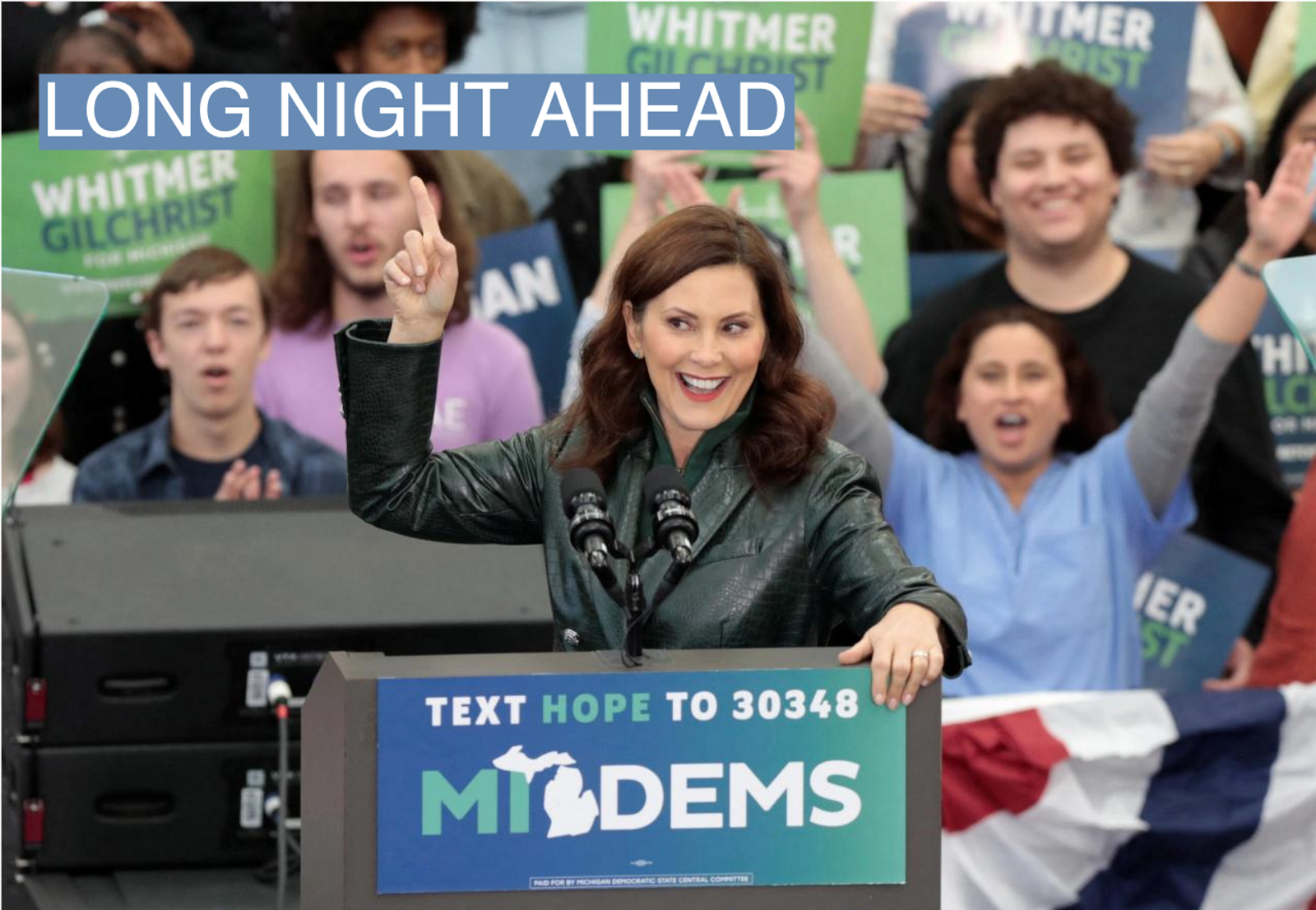 Michigan Governor Gretchen Whitmer addresses her supporters during a rally before mid-term elections in Detroit, Michigan, U.S. October 29, 2022. 