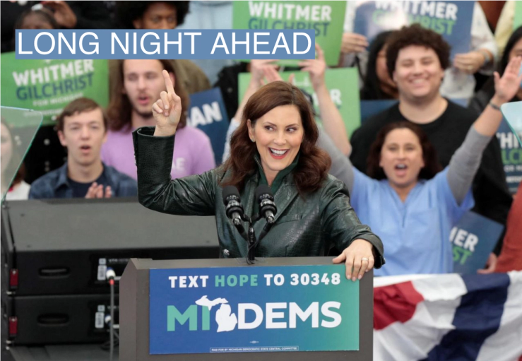 Michigan Governor Gretchen Whitmer addresses her supporters during a rally before mid-term elections in Detroit, Michigan, U.S. October 29, 2022.