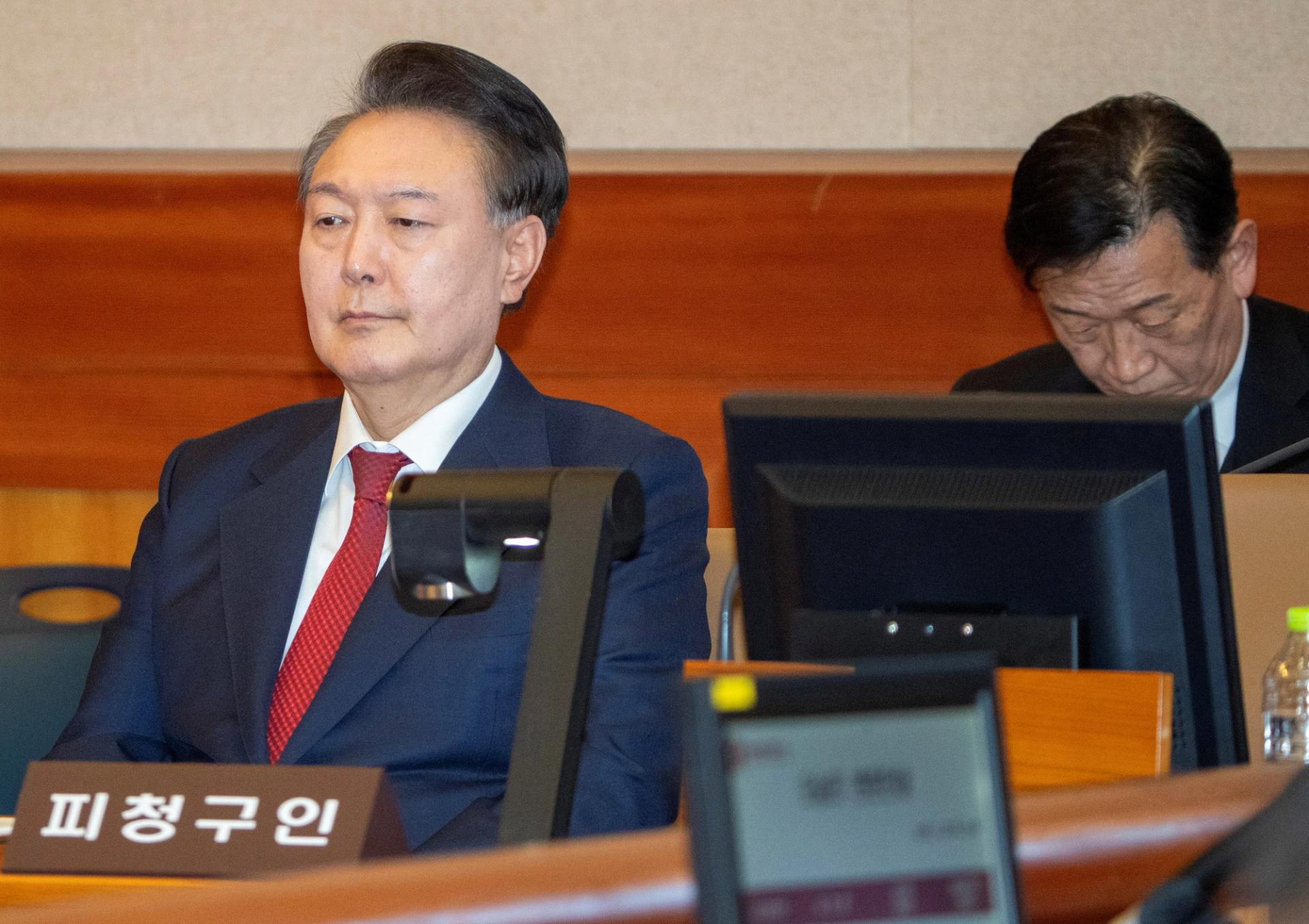 President Yoon Suk Yeol at the Constitutional Court in Seoul. 