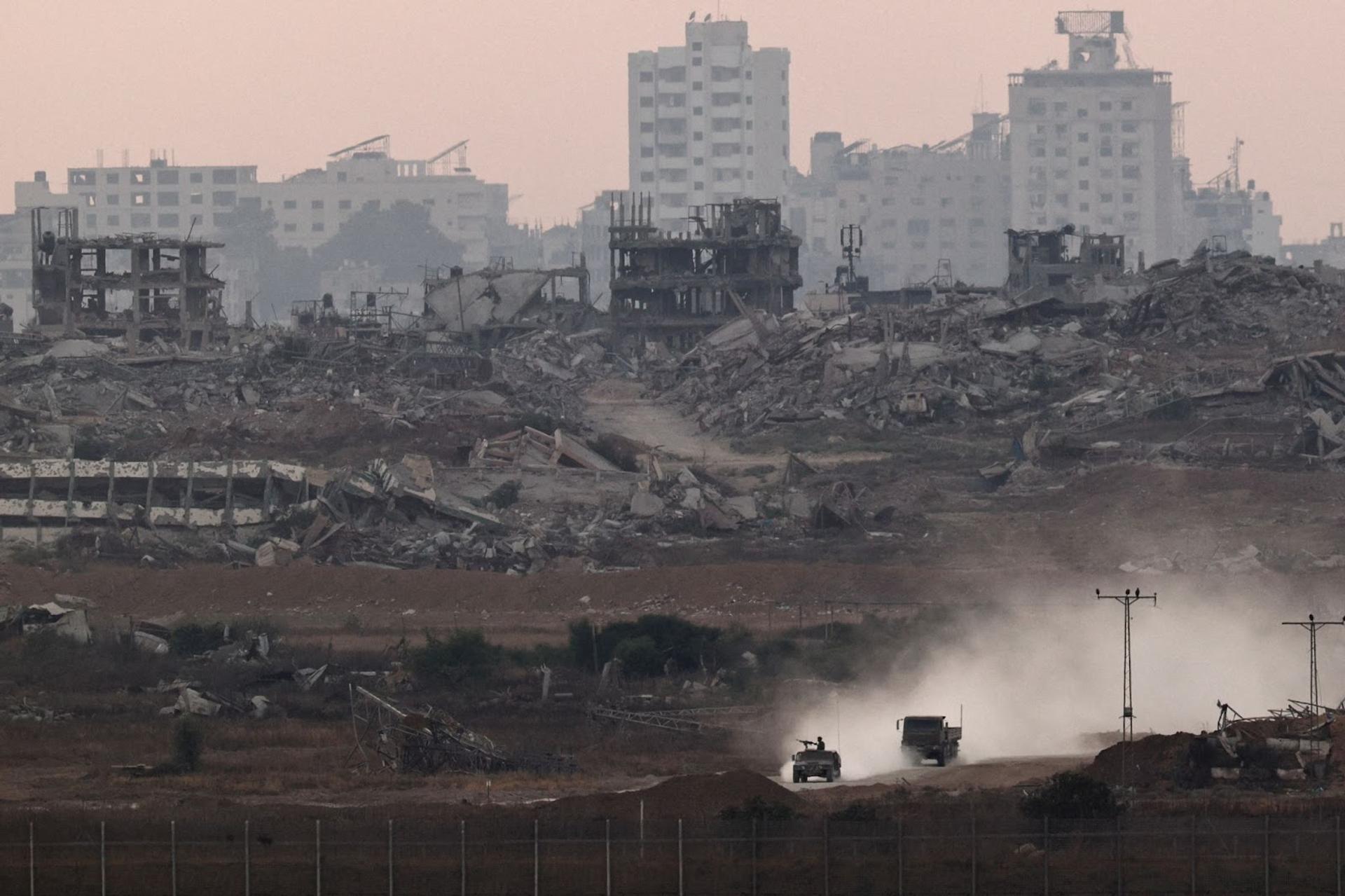 A photo of the devastation in Gaza. 