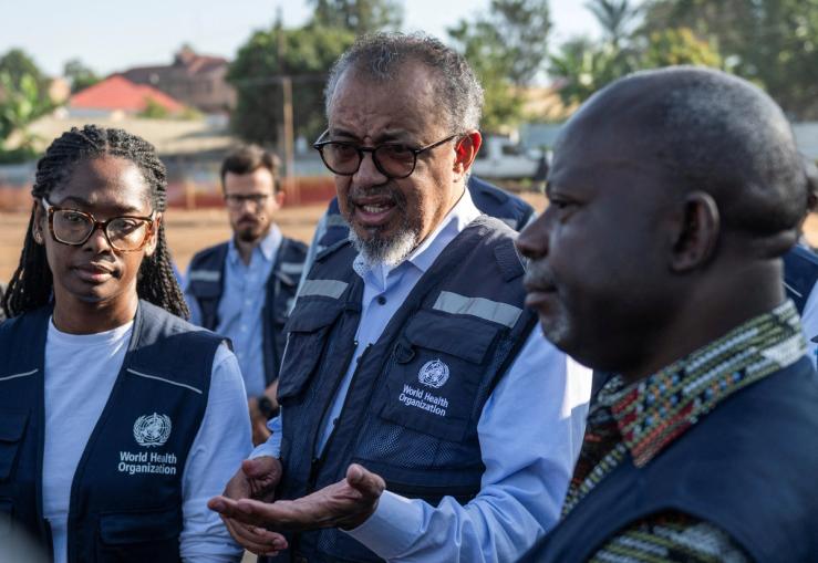 WHO Director-General Tedros Adhanom Ghebreyesus meets health officials in Democratic Republic of Congo.