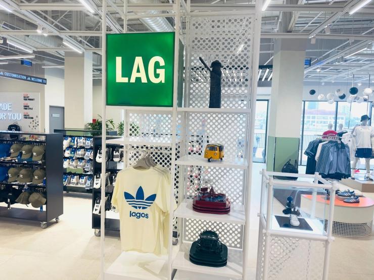 Merchandise on sale in the Adidas store in Lagos.