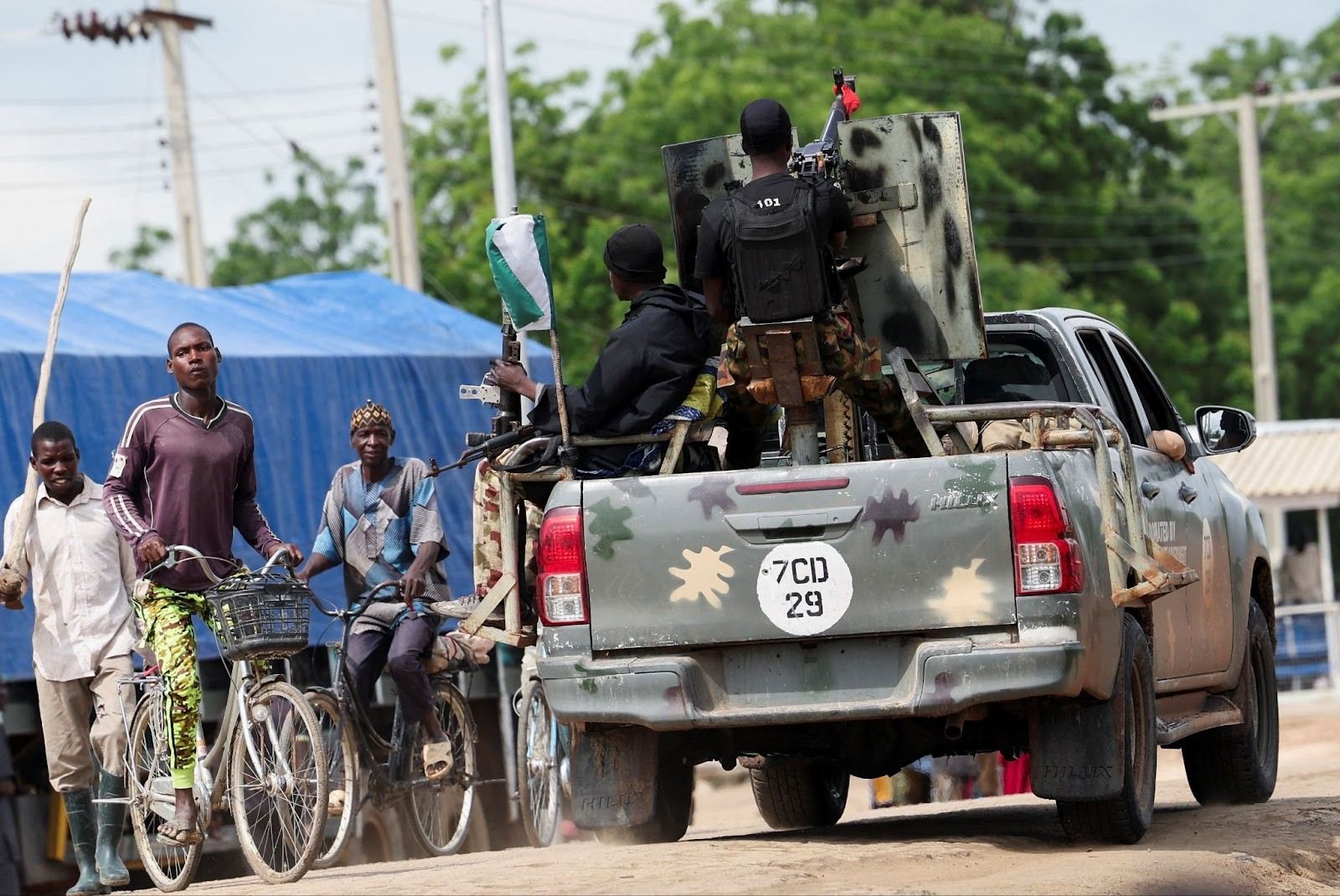An army escort in Northern Nigeria. 