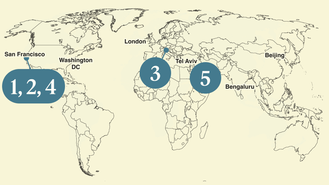 A map of the world.