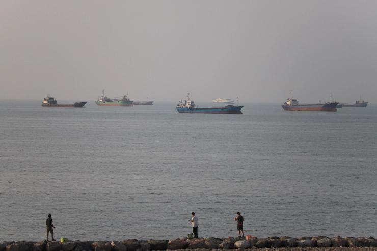 A view of the Strait of Hormuz.