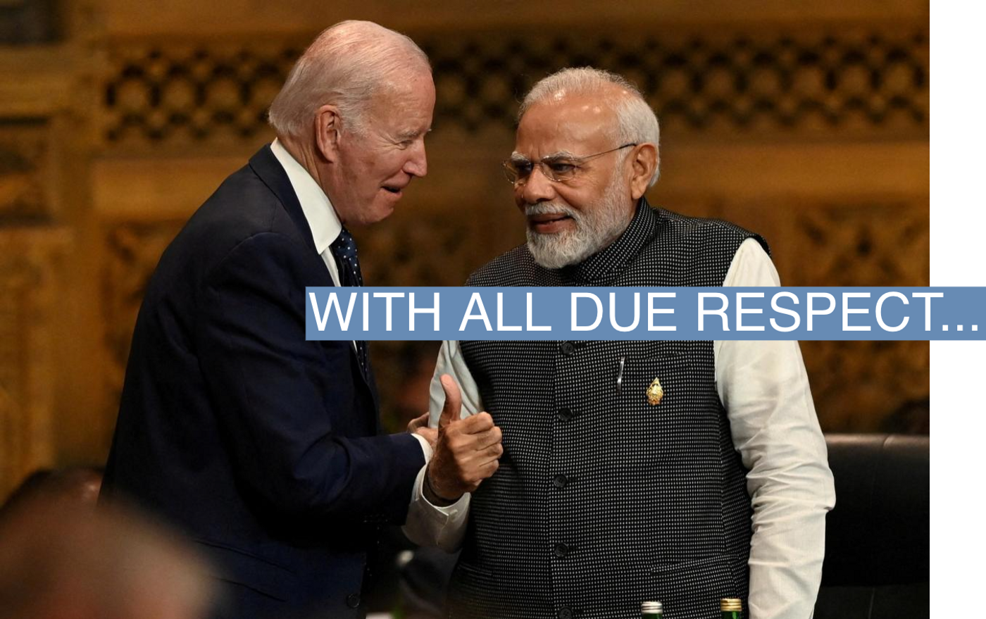 Joe Biden and Prime Minister of India Narendra Modi