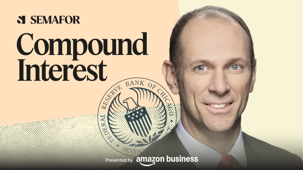 A graphic promoting Semafor’s Compound Interest podcast.