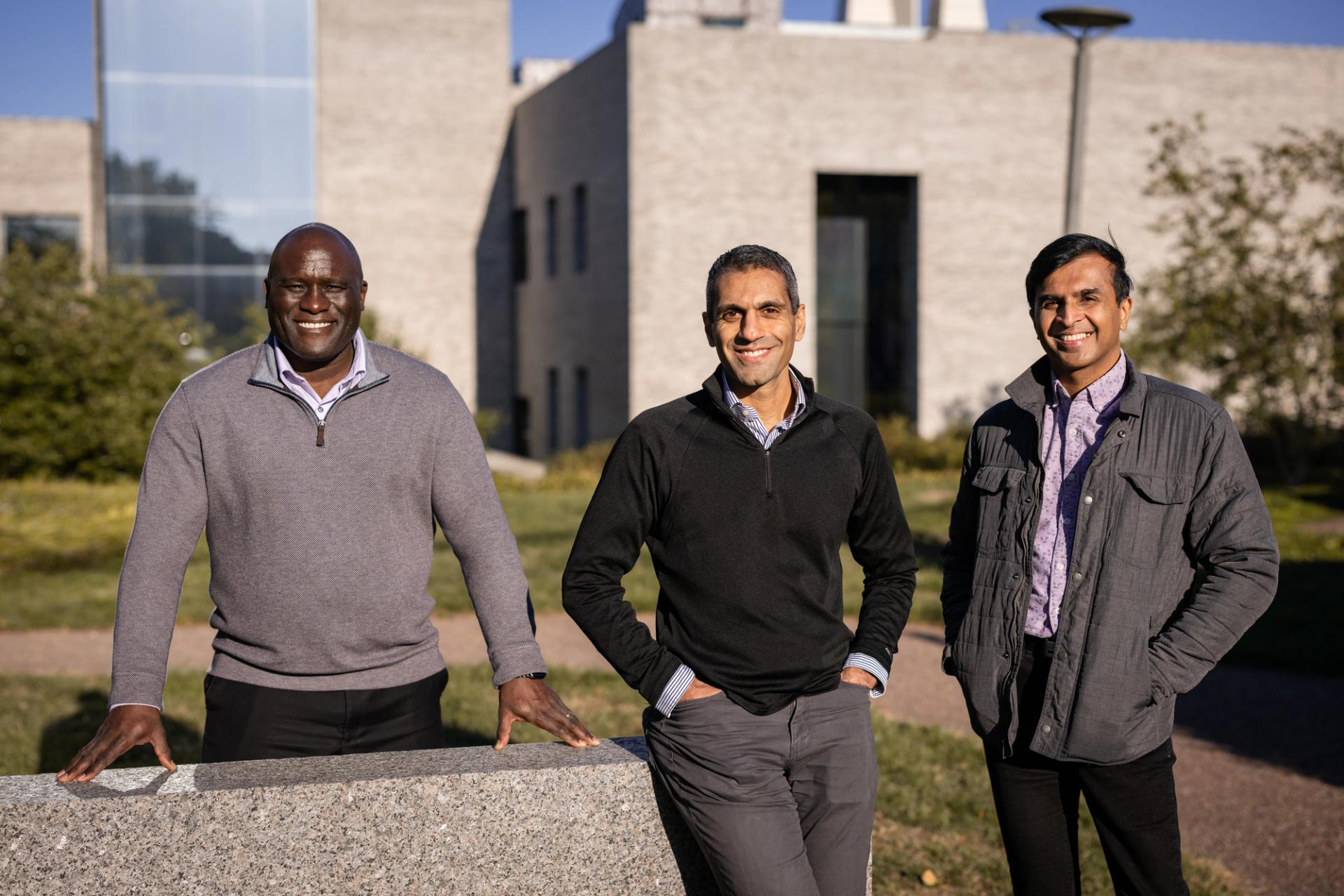 EnCharge COO Echere Iroaga (Right), CEO Naveen Verma (Middle), CTO Kailash Gopalakrishnan (Right).