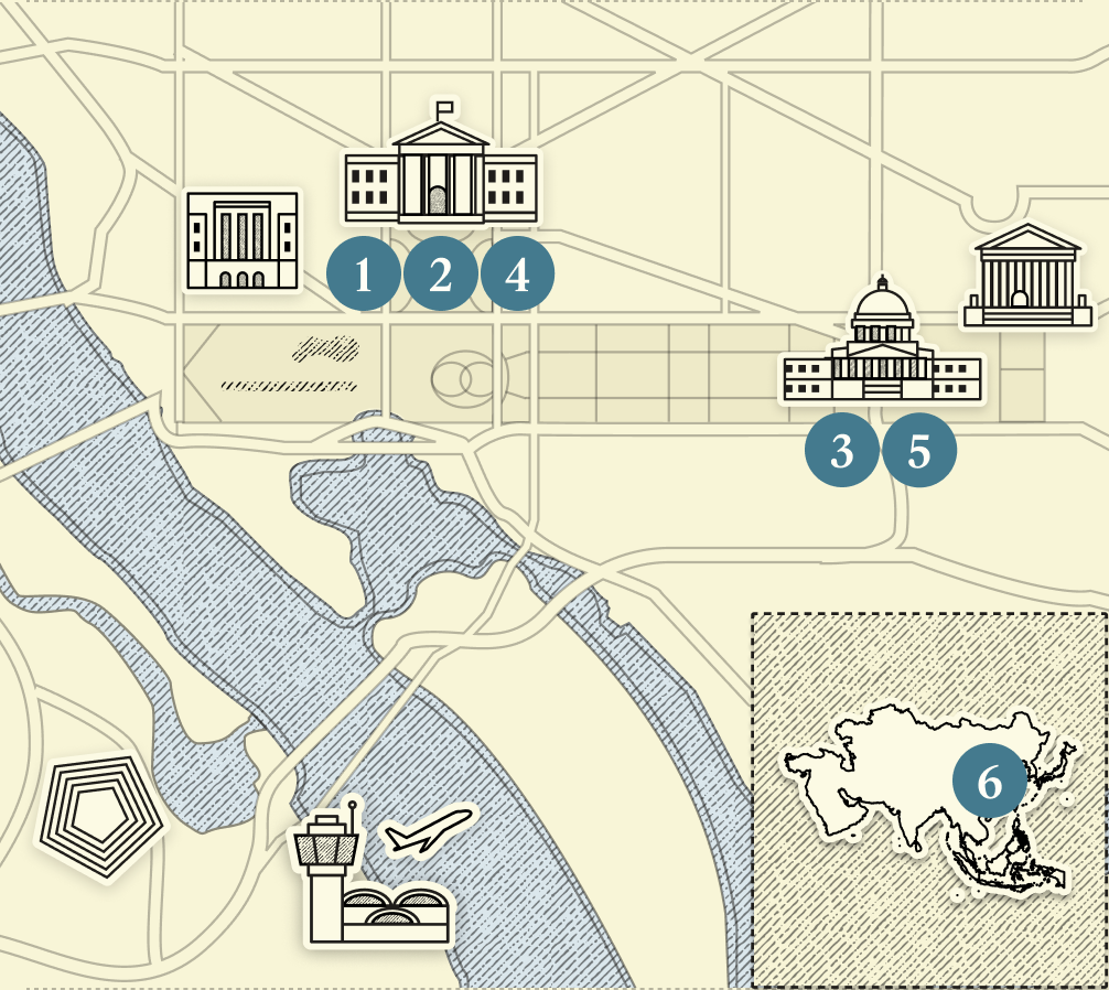 A numbered map of the world.